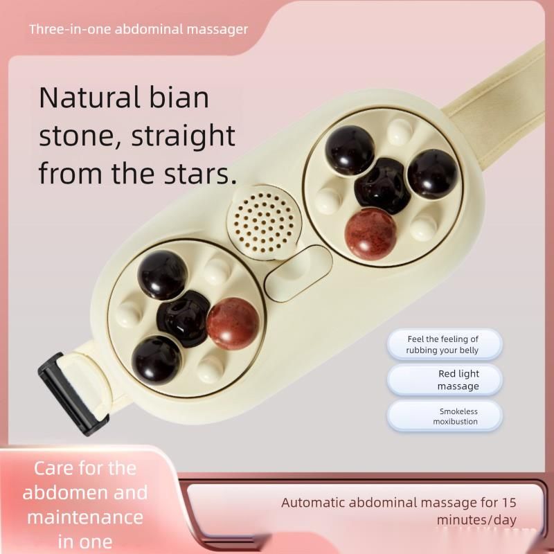 Bian Stone Moxibustion Belt - Rechargeable Waist Abdominal Heating For Lazy Fitness & Pain Relief_voghion.com