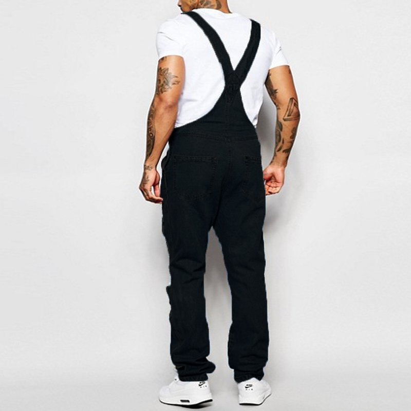 Men's Distressed Denim Romper - Edgy One-Piece Jumpsuit | Streetwear Fashion_voghion.com