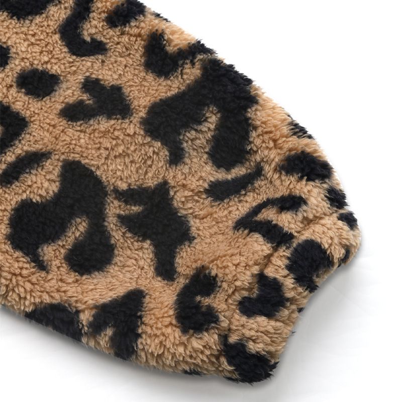 Damenmantel aus Kunstpelz mit Leopardenmuster – Übergroße Winterjacke mit Stehkragen für einen mutigen Stil (Beige, S-XL)_voghion.com