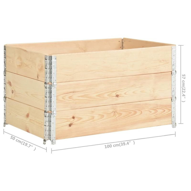 Pallet Collars 3 pcs 19.7"x39.4" Solid Pine Wood_voghion.com