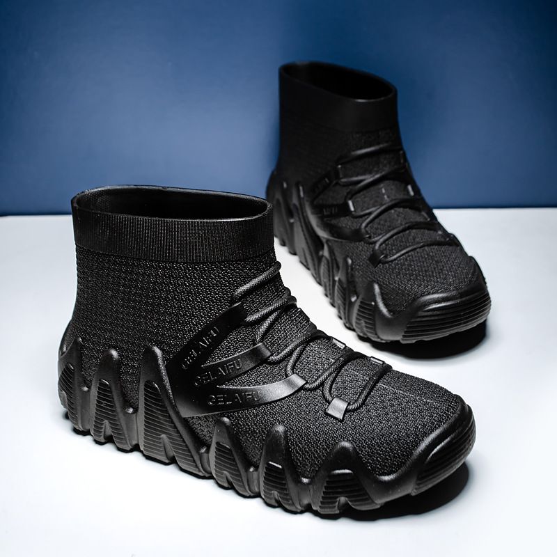 Neue Herren-Regenschuhe, modischer Trend, Regenstiefel, kurze Röhre, dicke Sohle, rutschfest, wasserdicht, verschleißfest, niedrige Röhre, Herrenmodelle_voghion.com