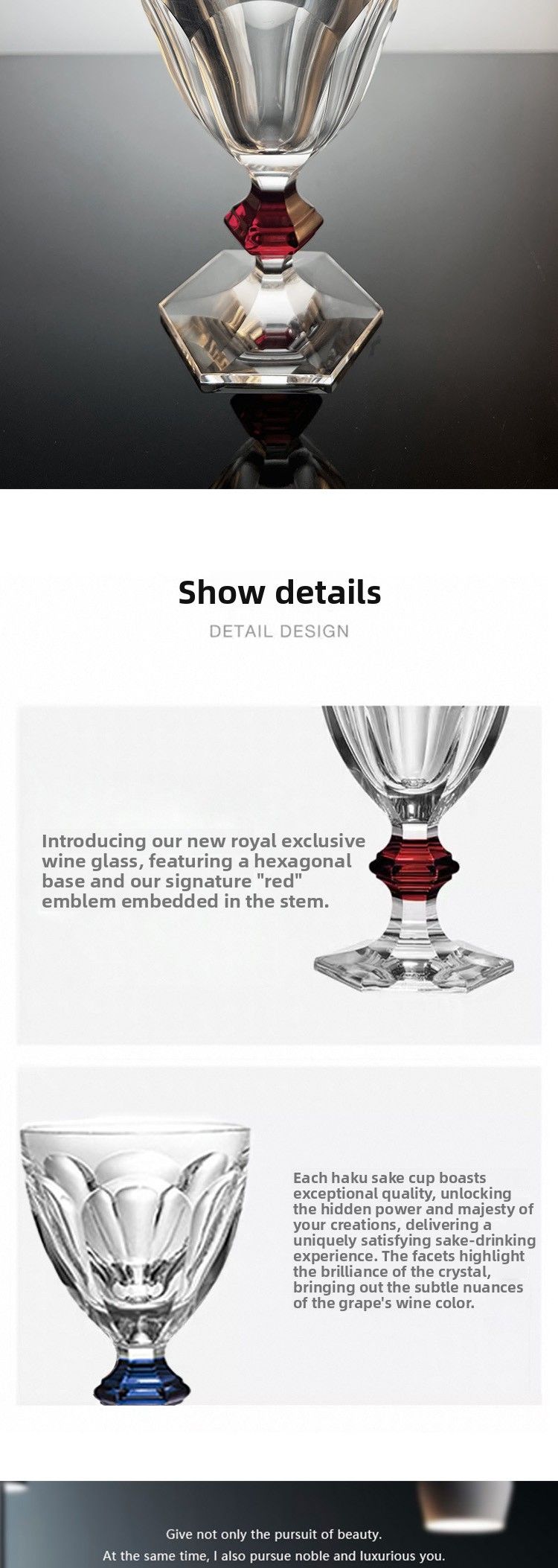 Baca Red High Stem Crystal Champagne Sparkling Cocktail Wine Glass High-end Feel_voghion.com