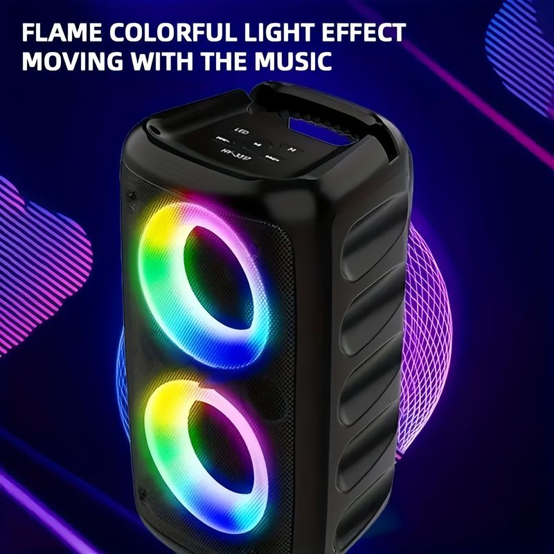 Karaoke Radio FM Bluetooth Speaker Portable Wireless With Microphone Lamp Machine Caixa De Som Sound Box Music Subwoofer LED TWS_voghion.com