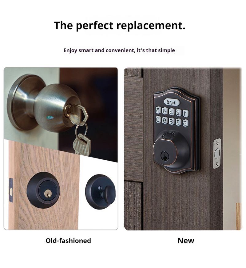 Serrure intelligente à empreintes digitales, serrure de porte intérieure en bois verrouillée, application Bluetooth graffiti européenne et américaine, toutes les serrures de porte_voghion.com