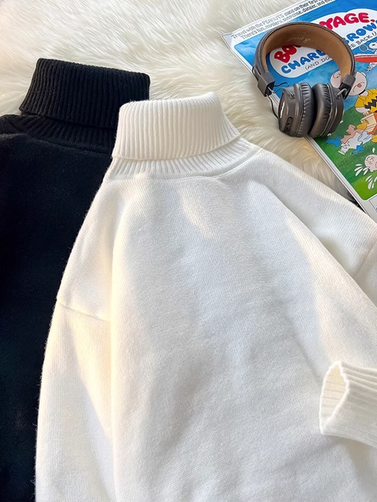 2023 Korean Fashion Turtleneck Autumn New Versatile Comfortable High-Quality Inner Sweater For Men_voghion.com