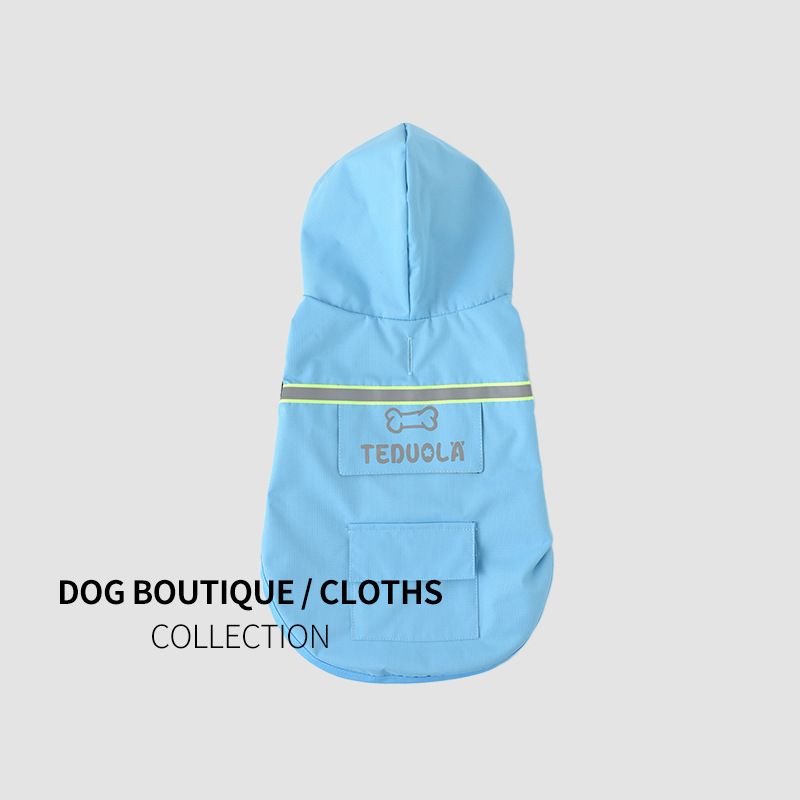 New Pet Clothing, Dog Reflective Raincoat Pocket Design, Waterproof Two Legged Clothing_voghion.com