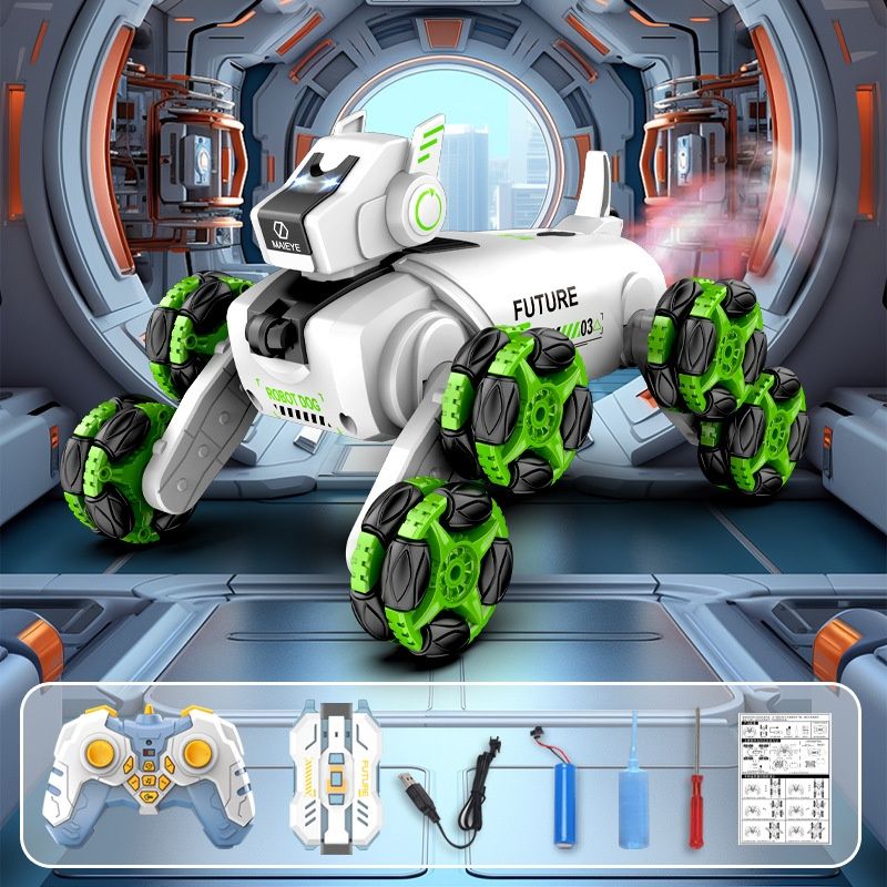 Acht wielen stunt gebaar detectie spray drift klimmen vervorming elektrische afstandsbediening robot hond_voghion.com