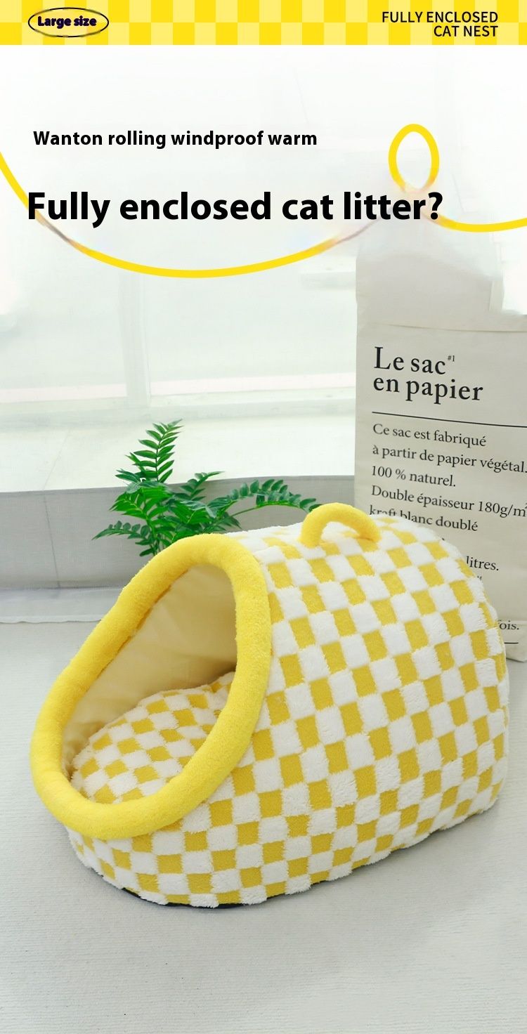Cuccia per cani per tutte le stagioni, cuccia semichiusa per cani e gatti, letto per dormire spesso e caldo, adatto per animali domestici_voghion.com