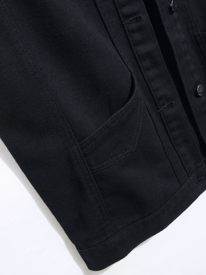 Men's Clothing Retro Black Denim Vest Men Spring And Autumn New Loose Slimming Outer Wear All Match Tops Jacket_voghion.com