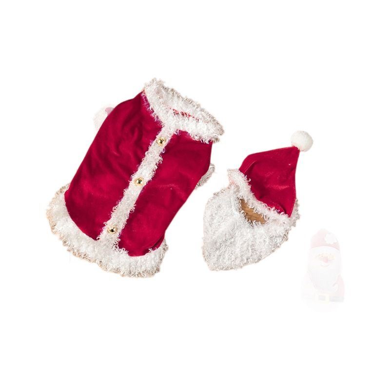 Japanese Dog Santa Claus Outfit Funny Style Puppy Clothes Pet Party Costume_voghion.com