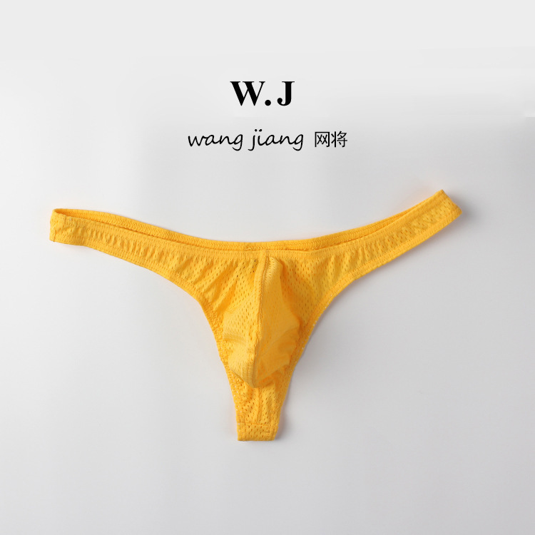 Sous-vêtements pour hommes taille basse sexy en nylon, soie glacée, maille respirante, string_voghion.com