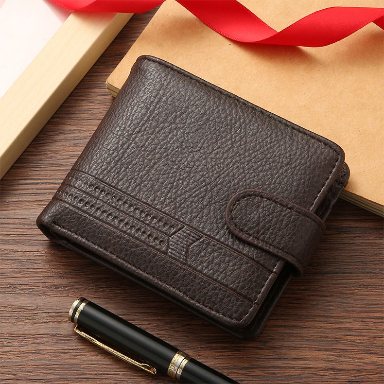 Men's Wallet Card Cases Pu Leather Short Zipper Buckle Wallet Wallet Coin Wallet_voghion.com