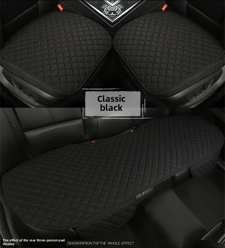 Sitzbezug Flachs Sommer Universal Leinen Vorne Hinten Zurück Kissen Pad Matte Protector Limousine SUV Pick-up Auto Innen_voghion.com