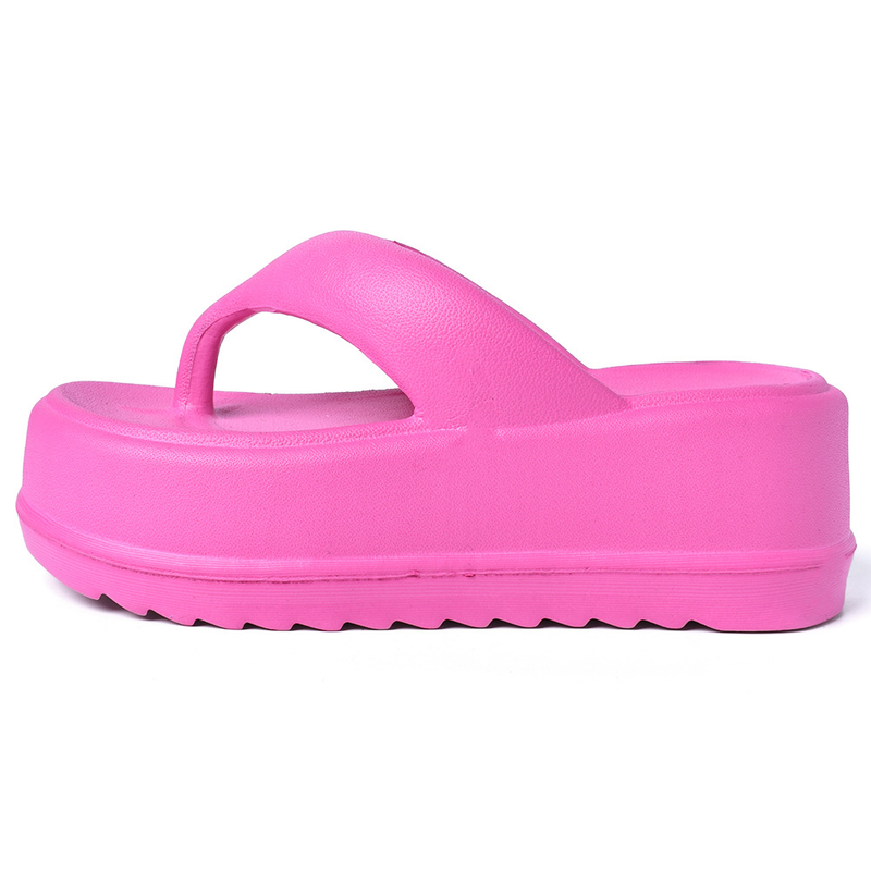 EVA thick-soled high-heeled flip-flops women's non-slip soft bottom stepping on feces feeling pinch-toe flip-flops for women_voghion.com