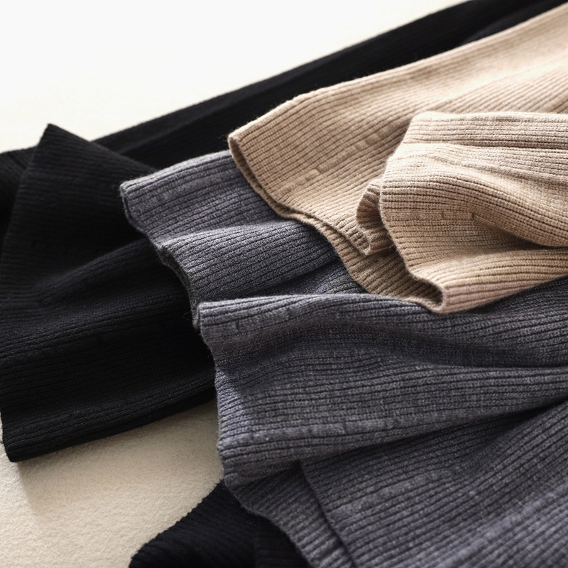 Dameskleding dikke wijde broek dames herfst en winter hoge taille losse verticale gevoel rechte casual lange broek losse verticale strepen_voghion.com