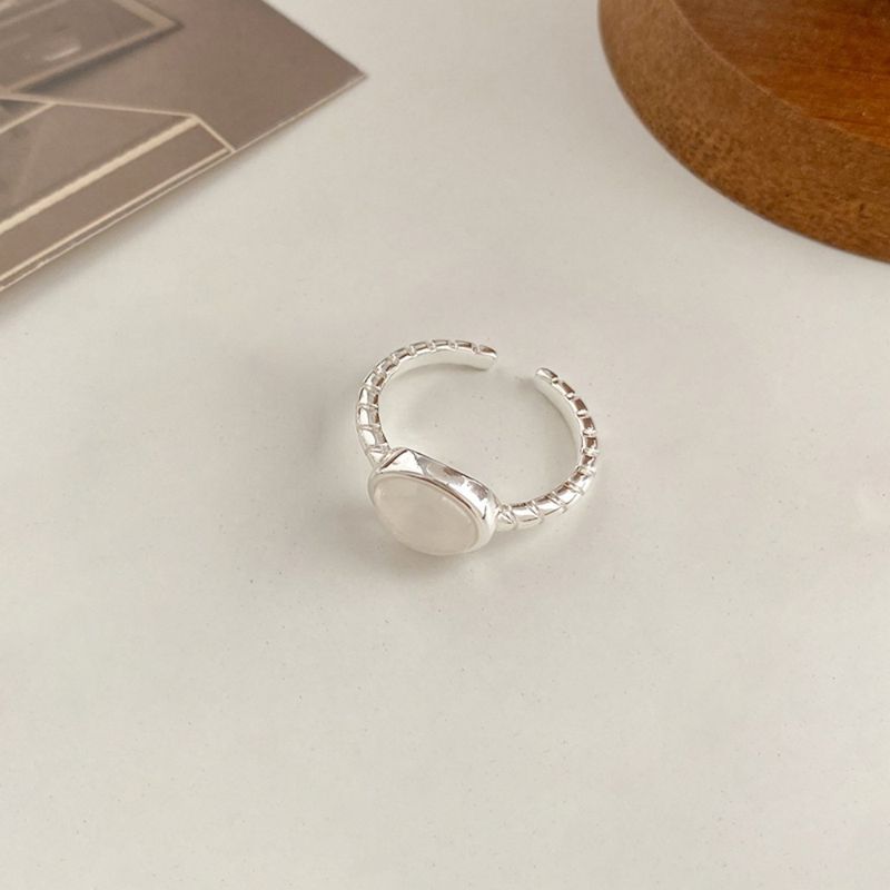 Sterling Silver Plain Band Ring For Women, Niche Light Luxury High-end Feel, Non-fading Ins Style Index Finger Ring, New_voghion.com