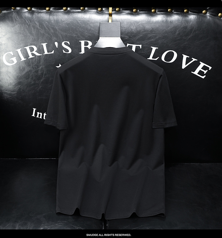 Men's Blue Bee trend fashion short sleeve T-shirt_voghion.com