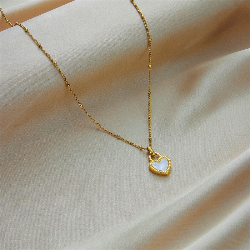 Collana con lucchetto in acciaio inossidabile 316L DIEYURO alla moda per donna, ciondolo a forma di cuore color oro, catena con clavicola, gioielli per il corpo alla moda per ragazze_voghion.com