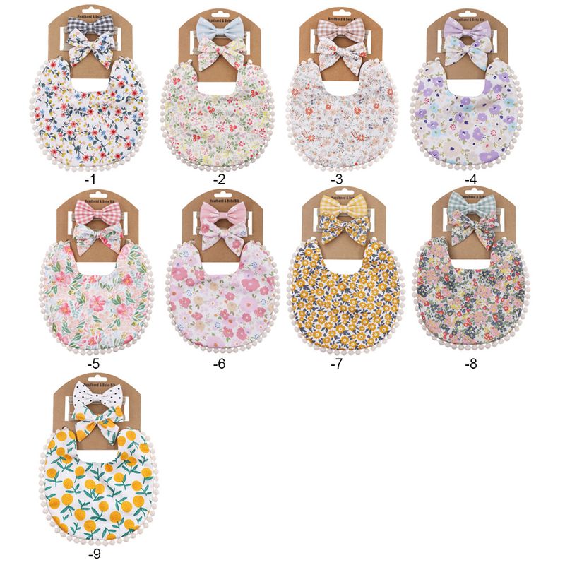 Ins Nieuwe Kinder Baby Speeksel Handdoek Linnen Katoen Comfortabel en ademend Bedrukking Dubbelzijdig Slab Hoofdband Set Boerendoeken_voghion.com