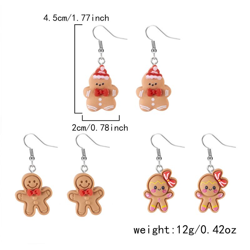 Weihnachtliches Lebkuchenmann-Ohrhänger-Set für Frauen, süße Keks-Charm-Ohrhänger, festlicher Weihnachts-Statement-Schmuck für Weihnachtsparty-Geschenke_voghion.com