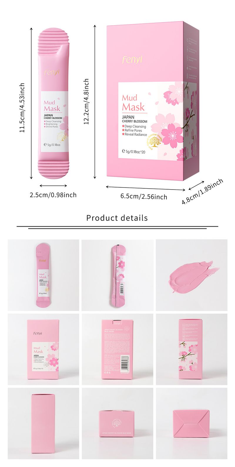 Treatments & Masks Sakura Mud Mask Box 5g*20 Hydrating Moisturizing Sleeping Mask Skin Care Products_voghion.com