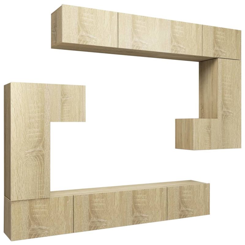 8-tlg. TV-Schrank-Set Sonoma-Eiche Holzwerkstoff_voghion.com
