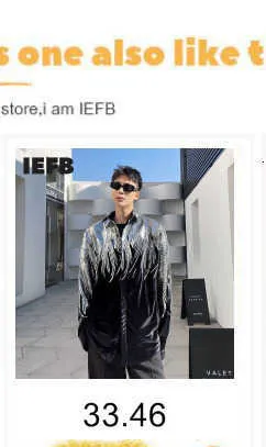 IEFB Design Lös Raka Herr Fritidsbyxor 2022 Koreanskt Mode Kontrastfärg Jeans med vida ben Man Byxor Vintage_voghion.com