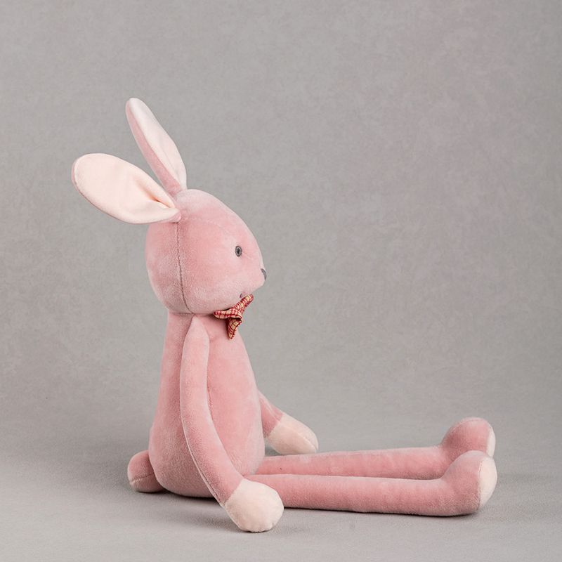 Kuscheltiere BOBYBOBO Kurzer Plüschbär mit langen Beinen, beruhigende Puppe, rosa Kaninchen, Plüschtier, Baby-Schlafpuppe_voghion.com