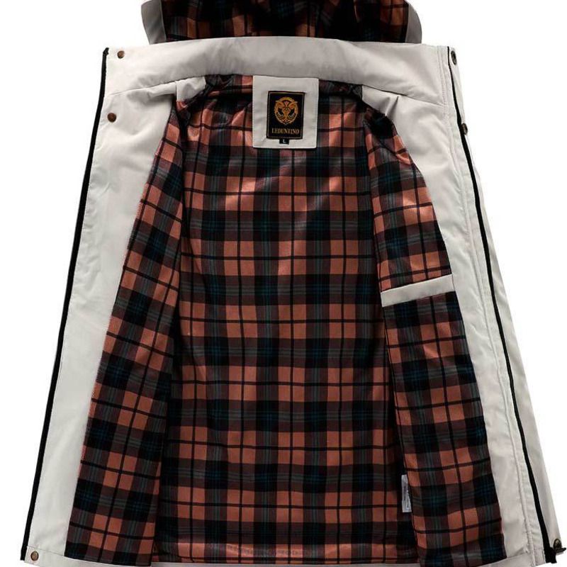 Casual Parka Autumn Winter Hooded Jacket Men's Coat Solid Color Outdoor Fashion_voghion.com