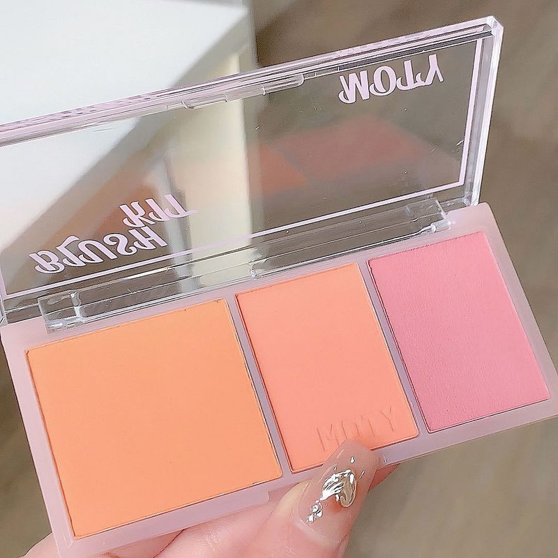 MOTY dreifarbiges Rouge-Püree-Rouge-Puder ist zart und einfach zu handhaben, um die Farbe und Vitalität des Mädchens zu zeigen, tragbar und günstig_voghion.com