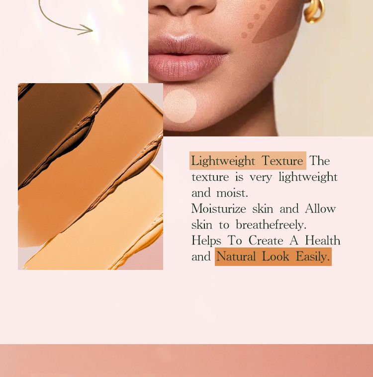 MLSMILE 6 Color Foundation Stick Waterproof And Sweat Proof Brightening Concealer Stick Light Matte Liquid Foundation_voghion.com