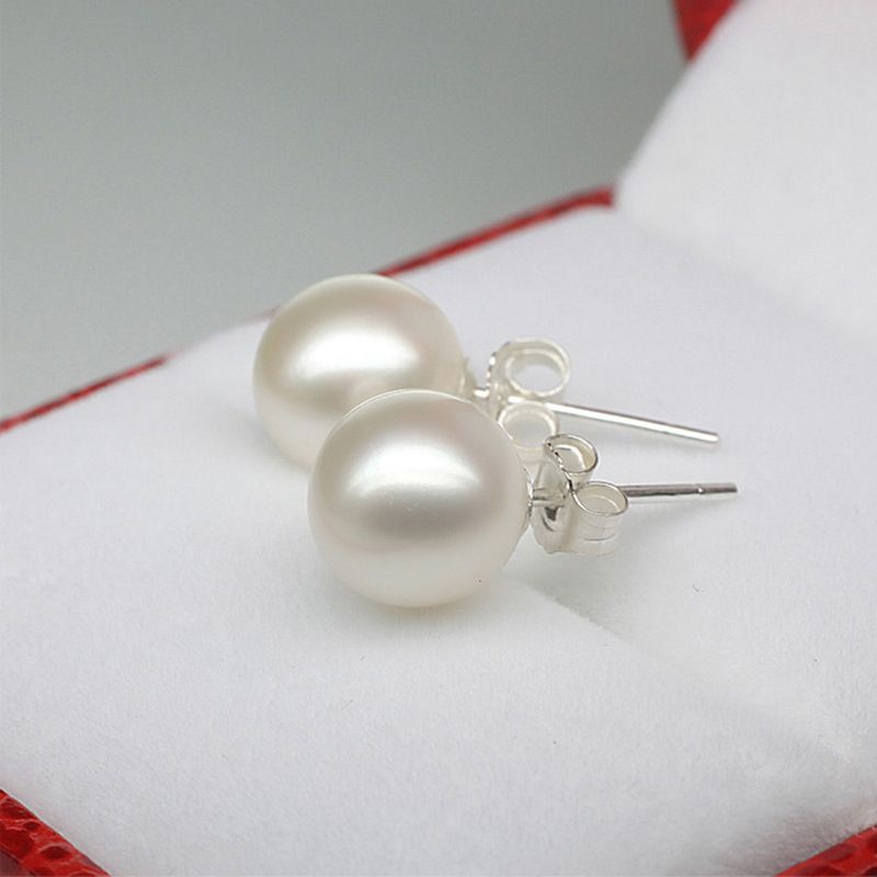 Orecchini da donna placcati in argento con perle del Mar dei Caraibi, versione coreana Weihua_voghion.com