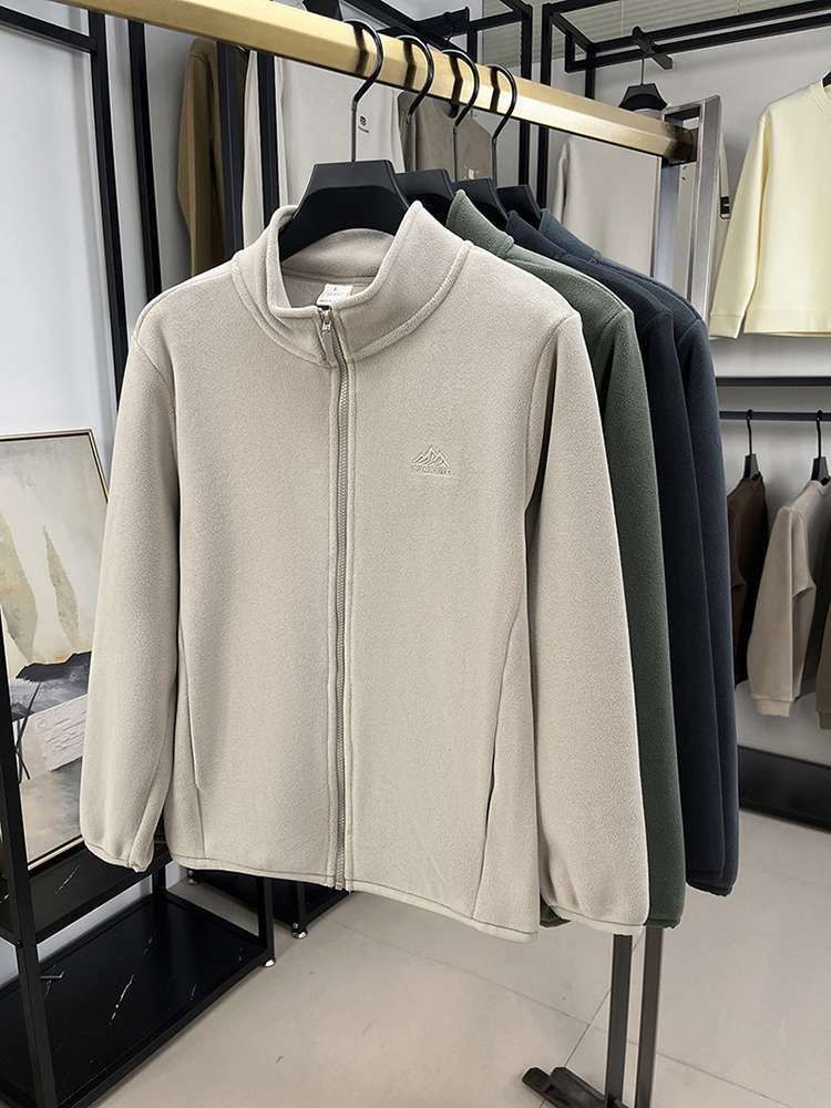 Giacca da uomo, pile double face, cardigan casual spesso e caldo, felpa in pile integrata per autunno e inverno_voghion.com