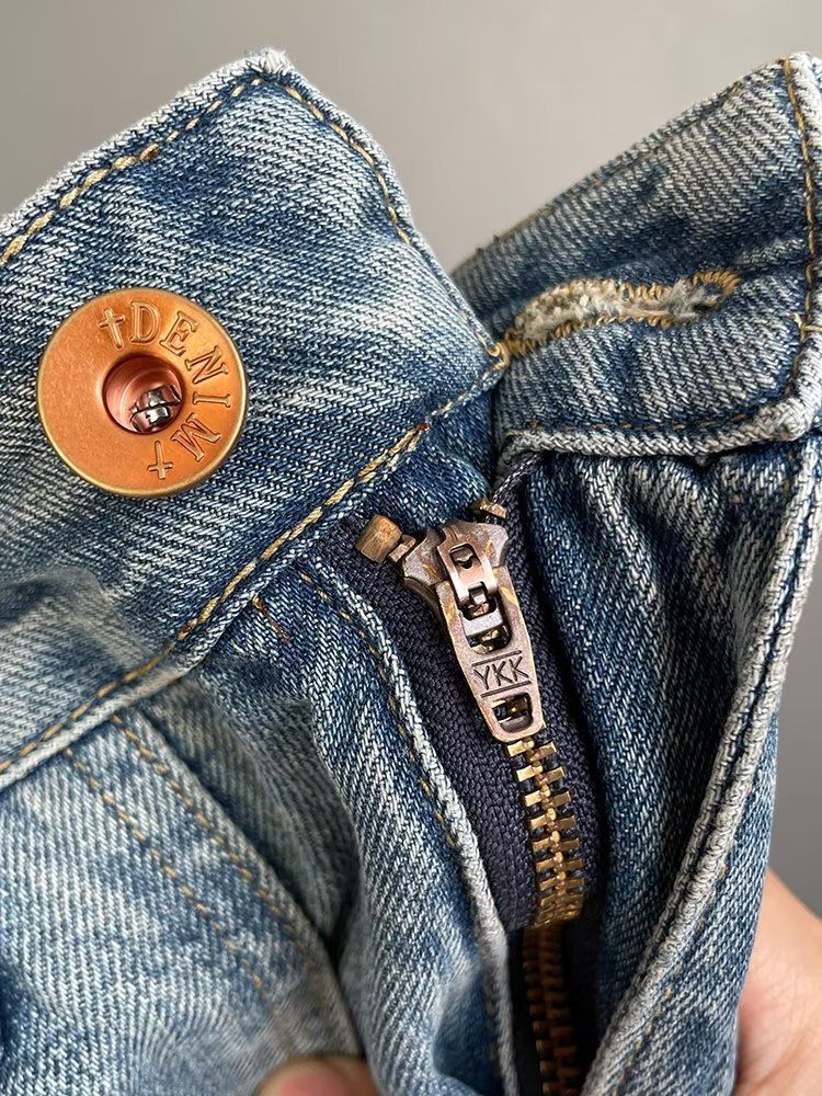 Herrenbekleidung 2024 High Street Denim Shorts Herrendesign Nischen-Sommer-Shorts Herren-Lockere mittellange Hose Einteiler Dropshipping_voghion.com