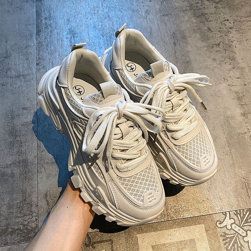 Pantofi sport de vară pentru femei, cu talpă groasă, respirabili, tip plasă, sport, mici, casual, pentru alergare_voghion.com