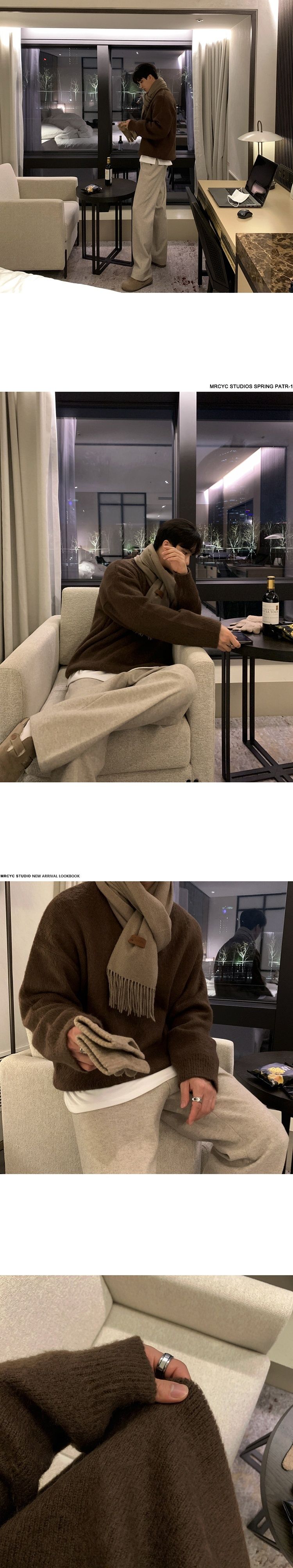 Hue Hue MYQ Solid Color Lazy Style Men's Winter Warm Base Shirt Korean Trend Loose Pullover Knitted Sweater_voghion.com