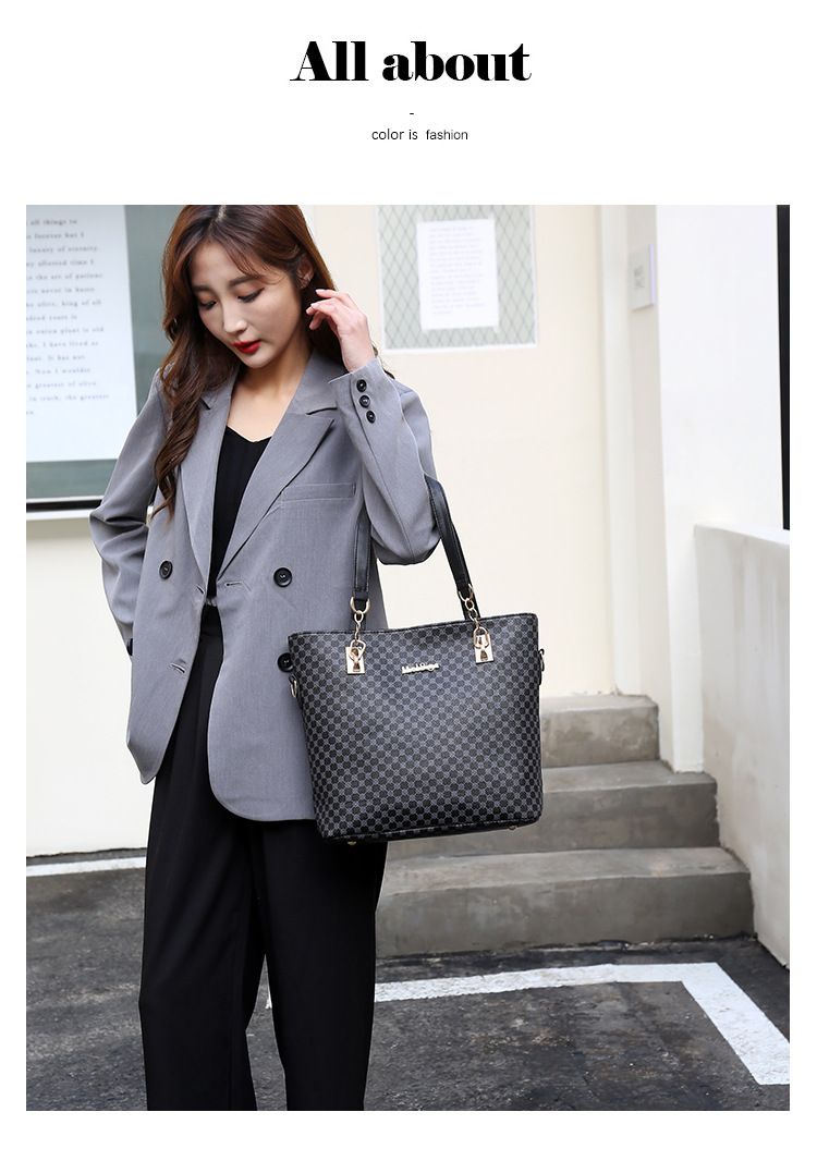 Ensemble de sacs à main pour femme - Sac fourre-tout et sac à bandoulière grande capacité avec imprimé élégant (ensemble assorti mère-fille)_voghion.com