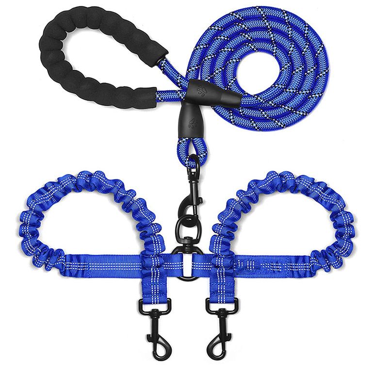 Guinzaglio a doppio uso per cani di taglia media e grande, Husky, Golden Retriever, uno o due guinzagli a doppia testa, retrattile anti-groviglio_voghion.com