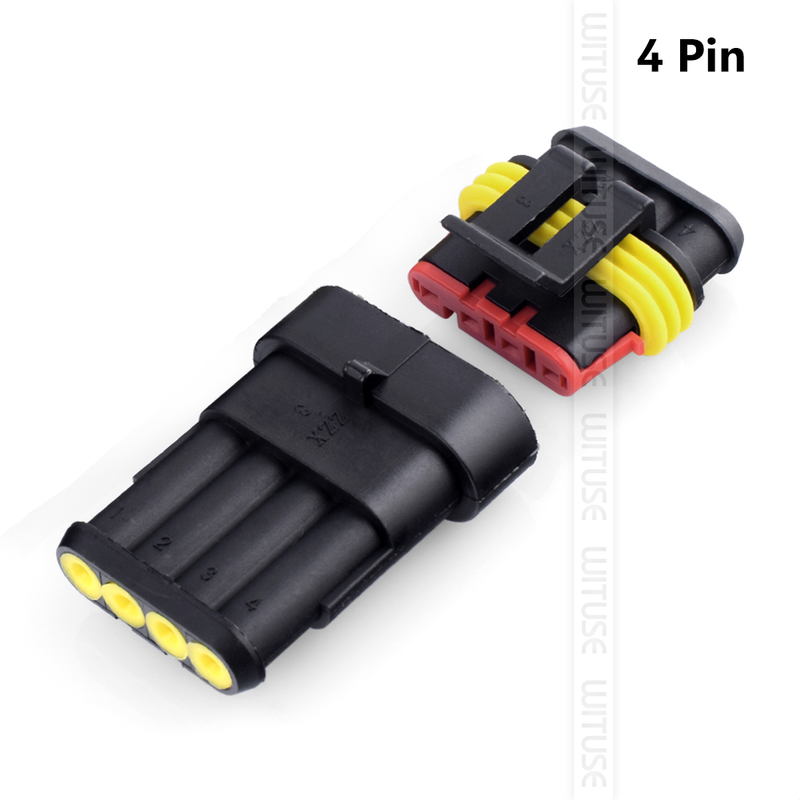 5pcs/lot 1/2/3/4/5/6 Pins Way AMP Super Seal IP68 Waterproof Electrical Wire Connector Plug For Car Waterproof Connector_voghion.com