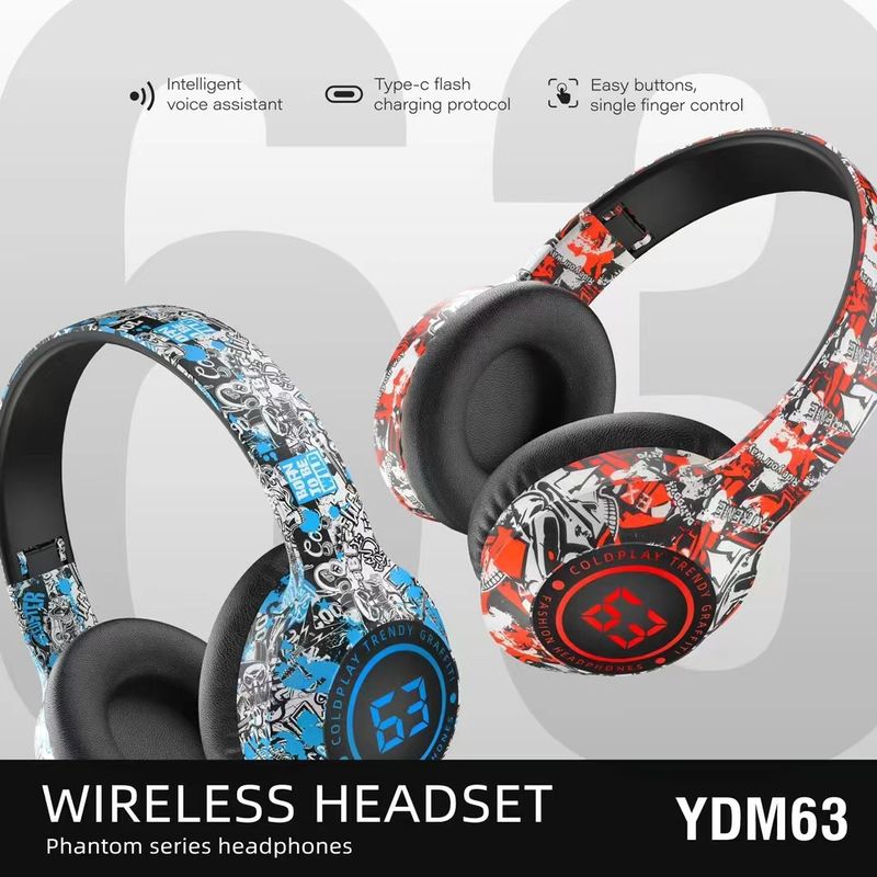 Spot Beliebte Graffiti Kreative Headset Bluetooth Headset Keine Verzögerung_voghion.com