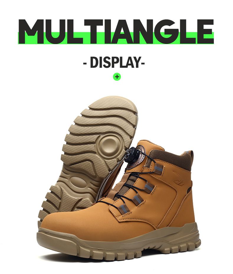 Stivali da lavoro impermeabili da uomo con punta in acciaio indistruttibile, anti-schiacciamento, scarpe antinfortunistiche resistenti al taglio, da motociclista, Botas Para Hombre_voghion.com