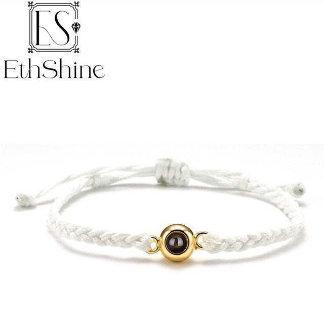 EthShine Personalized Circle Photo Projection Βραχιόλι Ζευγάρια Δώρο Χριστουγέννων Προσαρμοσμένο κόσμημα γενεθλίων Lover Family Eepsake_voghion.com