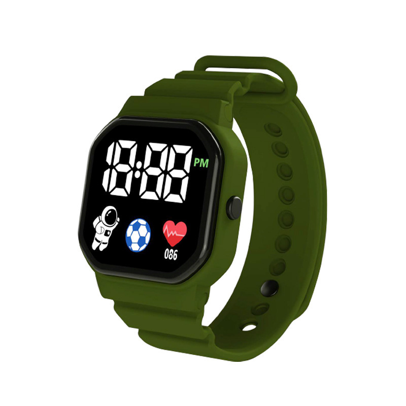 A gyártó új, diákoknak szánt, gyermek szabadidős LED-es elektronikus karórája, a C3-12 űrhajós négyzet alakú elektronikus karóra._voghion.com