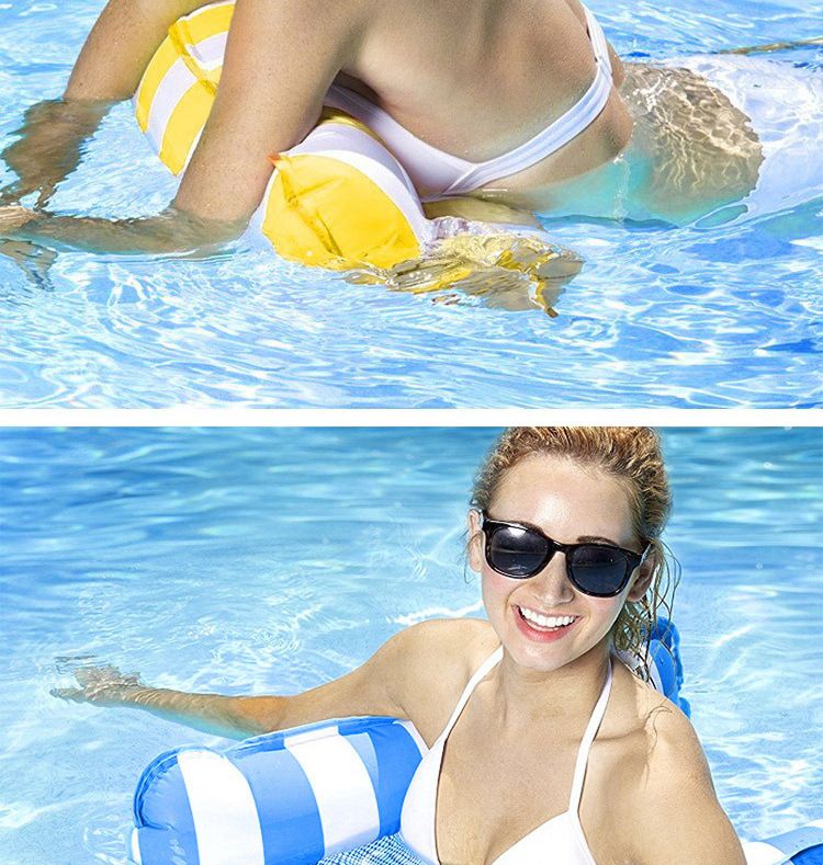 Aufblasbare Schwimmliege - Klappbare Rückenlehne mit Mesh-Netz für Pool, See & Strand_voghion.com