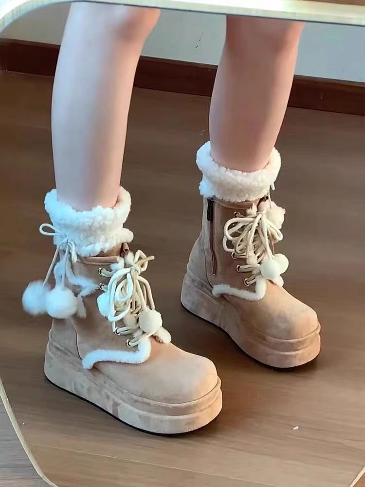 Rutschfeste Martin-Stiefel Warme Stiefel mit Baumwollfutter_voghion.com