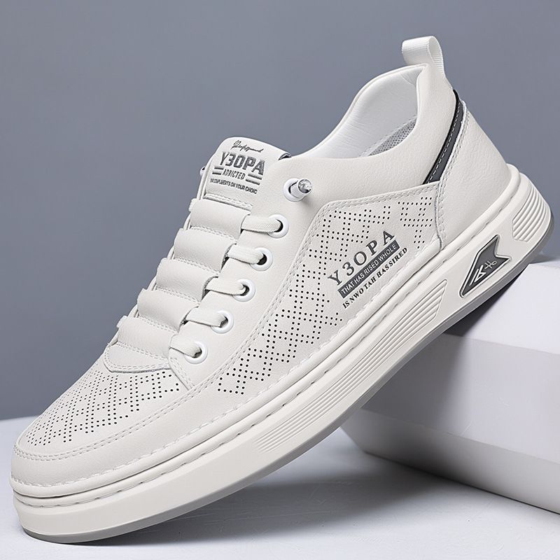 Scarpe da uomo in vera pelle, casual, da uomo, per la primavera e l'autunno, da pilota, versatili e alla moda._voghion.com