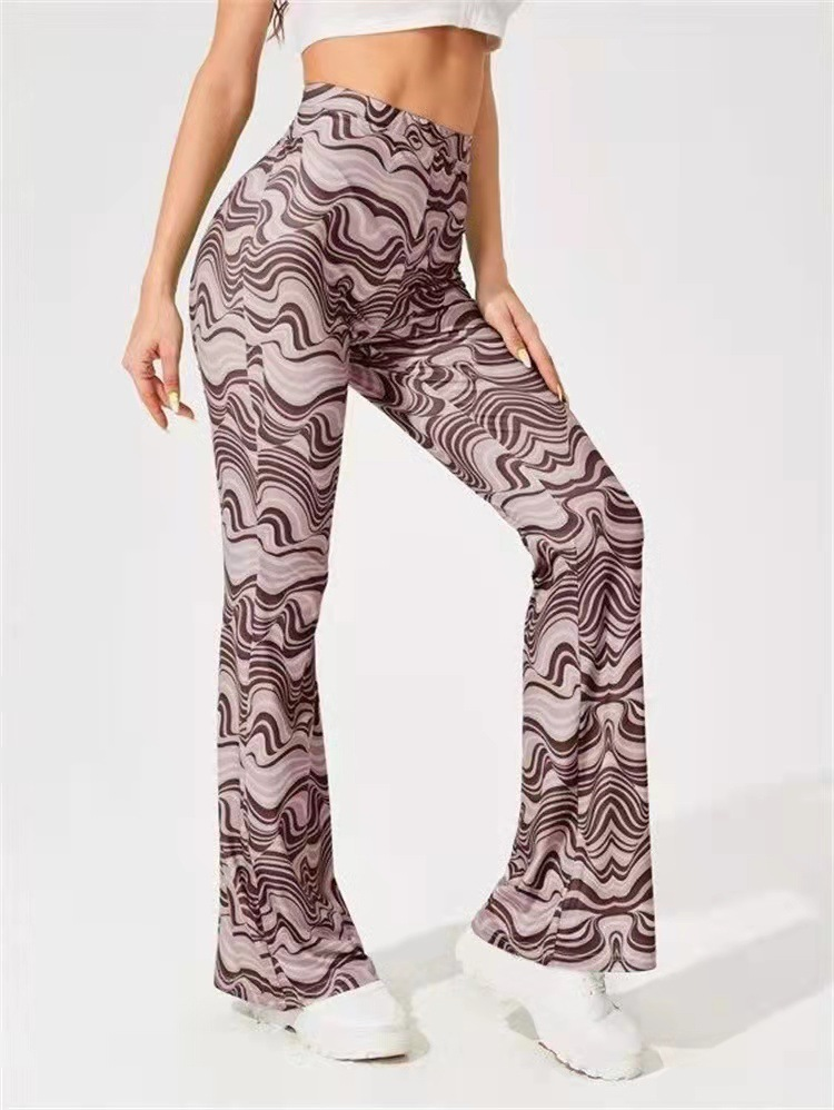 Women's water ripple yoga casual pants flared pants spring and summer_voghion.com