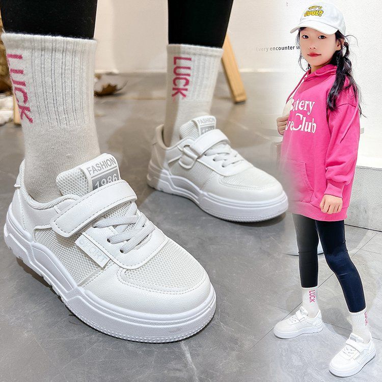 Little White per bambini 2024 Primavera edizione coreana antiscivolo Suola morbida Sport casual per studenti di ragazzi e ragazze_voghion.com