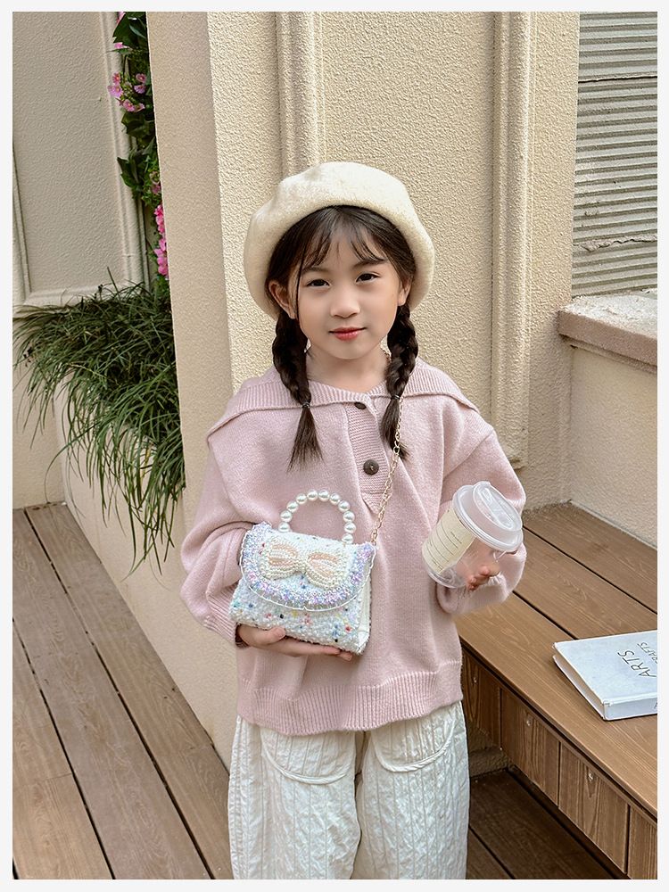 Andralyn Bērnu soma Modes plecu soma karikatūra Pearl Bow Crossbody Bag Mini Princess Zero Wallet_voghion.com