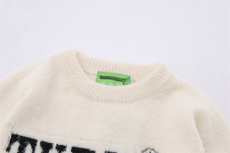Letter Embroidery Crewneck Casual Sweater Men's Long-sleeved Casual Loose Pullover Knitwear Autumn And Winter Line_voghion.com